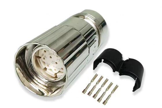 12-Pin M23 Servo Motor Connector with 1000V Voltage Rating and Crimp/Solder Termination for V90 Series