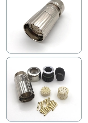 M23 M40  E P Type Servo Motor Cable Connectors 17 Pin 12 Pin
