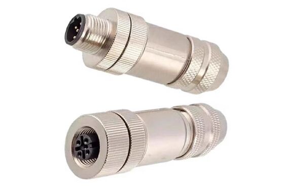 M12 Metal Shield connector internet profinet cable plug base 4pin 5pin 8pin 12pin waterproof