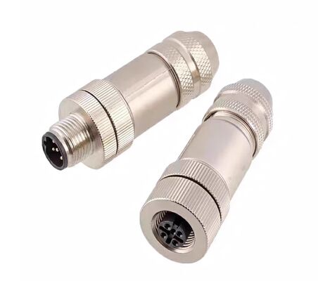 M12 Metal Shield connector internet profinet cable plug base 4pin 5pin 8pin 12pin waterproof