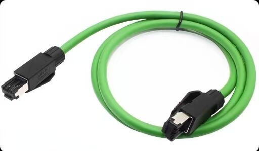 4-Core High-Flex Servo Motor Connector with Profinet/EtherCAT Industrial Ethernet Cable for 1000V Applications