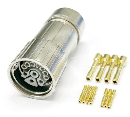 7-core M23 Servo Motor Connector with Silver Contact Plating for Wide Operating Temperature